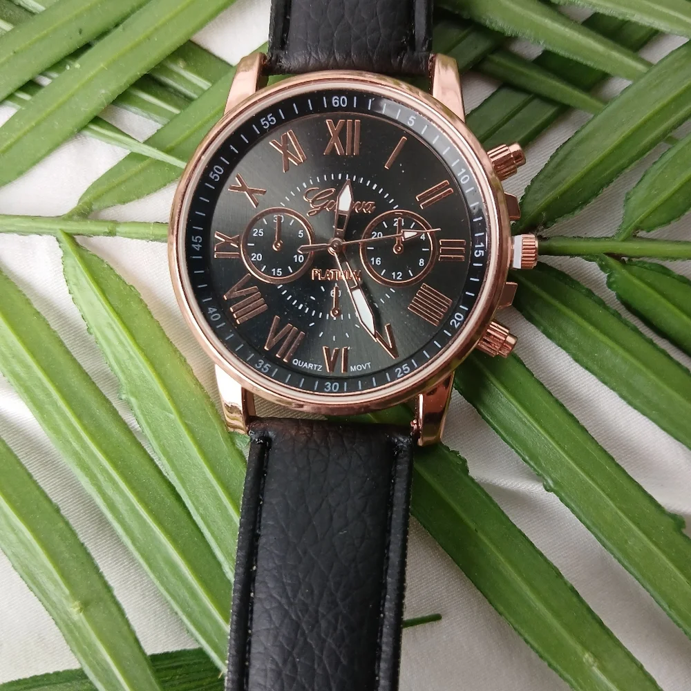 New Black Geneva Platinum Watch